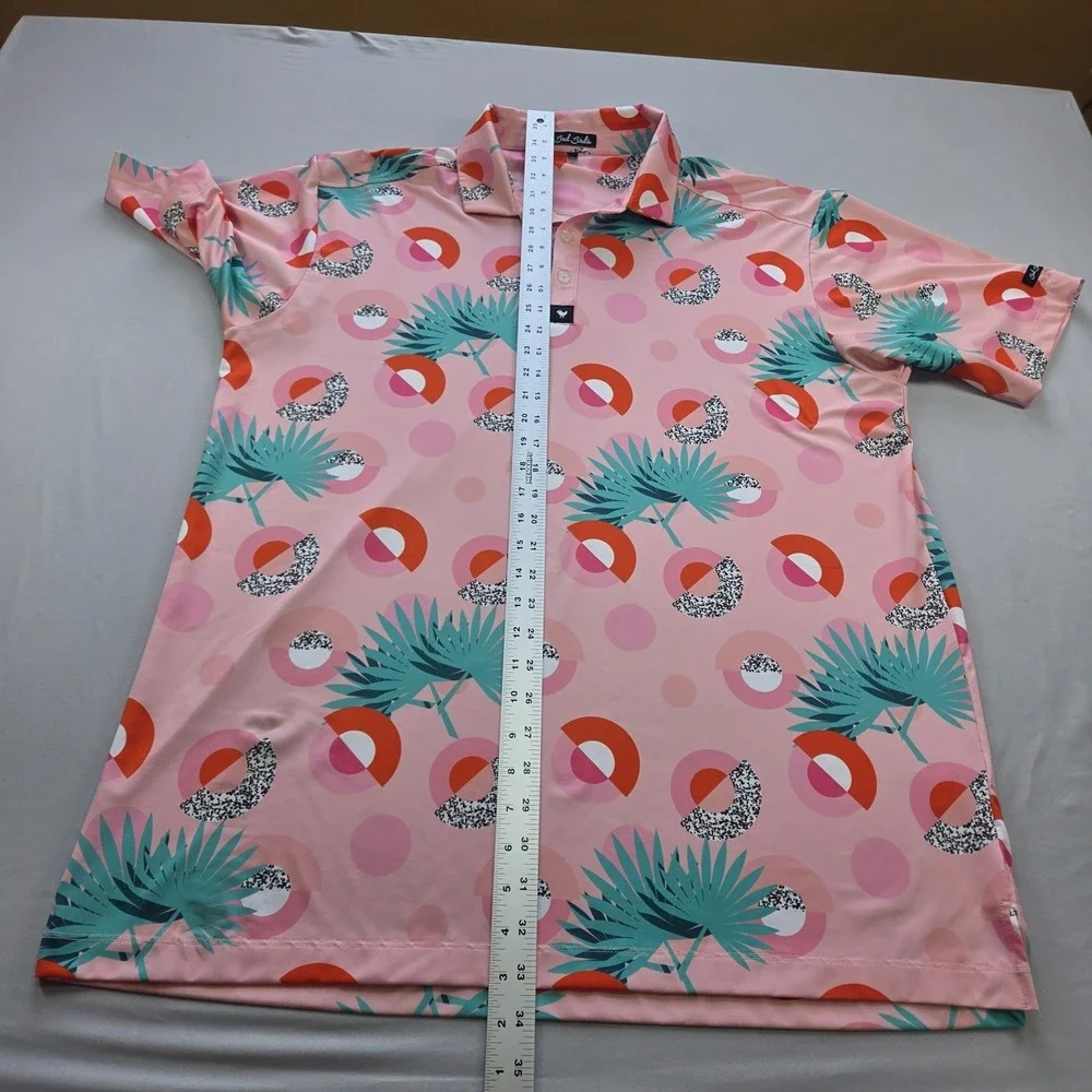 Bad Birdie Polo Shirt Mens 3XL AOP Floral Geometric Golf Performance Stretch